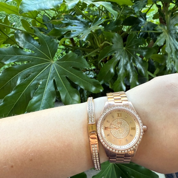 JBW Rose Gold Diamond Dial Watch and Bracelet
